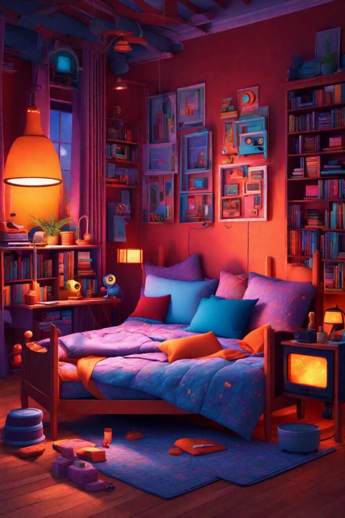 /imagine prompt: An evocative Pixar 3D scene inspired by the article on sleep environment optimization. Imagine a whimsical bedroom with anthropomorphic heaters exhibiting personalities, reminiscent of Pixar's magical storytelling. Vibrant colors emanate from the heaters, casting a playful glow on the surroundings. The scene is filled with warmth, portraying the harmony between comfort and energy efficiency. Playful expressions on the heater faces add a touch of animated charm. Opt for a balanced color temperature with a touch of Pixar's signature magic. --v 5 --stylize 1000