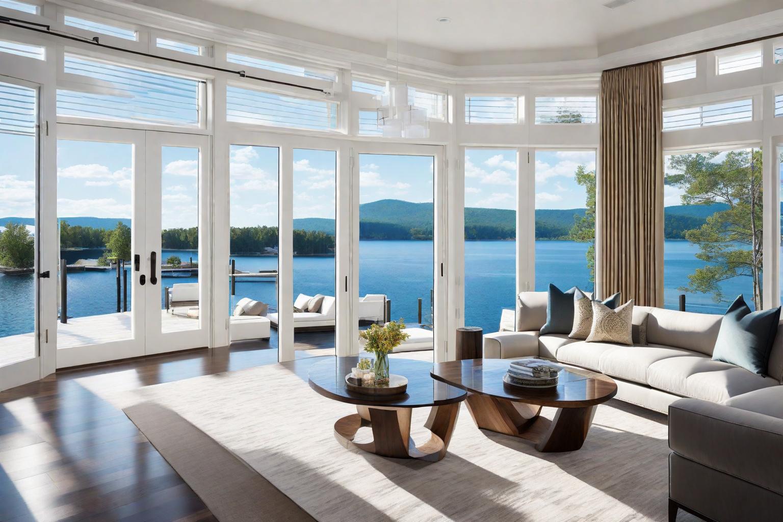 /imagine prompt: Waterfront Interior Design A. Window Treatments: Maximizing Lake Views In the realm of waterfront interior design, the focal point lies in optimizing the breathtaking views of the lake. Opt for minimalist window treatments, such as sheer curtains or blinds that gracefully retract, allowing an abundance of natural light and unhindered views. To address privacy concerns, consider employing frosted window film—striking a balance between illumination and seclusion. Strategically positioning mirrors opposite windows can amplify the scenic panorama, creating the illusion of a more expansive living space. B. Nautical Accents: Timeless Elegance Nautical accents, synonymous with refined lake house decor, introduce an air of timeless elegance. Infuse elements like navy blue and white striped patterns, anchors, ropes, and seashells. These enduring nautical motifs contribute sophistication and an immediate coastal ambiance to your lake house. Elevate the atmosphere by featuring a sizable sailboat painting or showcasing a collection of model ships, establishing a focal point that pays homage to the lake's profound connection to the sea. C. Incorporating Water-Inspired Art Artwork becomes a conduit for capturing the soul of a lake house and imbuing it with character. Select paintings, prints, or photographs that encapsulate the beauty of water in its myriad forms. Whether serene landscapes highlighting shimmering lakes or abstract pieces inspired by the fluidity of water, the options are boundless. Strategically position these artworks throughout the residence to craft visual allure and a harmonious thematic cohesion. Cinematic, hyper-detailed, with insane details, beautifully color graded, utilizing Unreal Engine, featuring depth of field, super-resolution, megapixels, cinematic lighting, anti-aliasing, FKAA, TXAA, RTX, SSAO, post-processing, post-production, tone mapping, CGI, VFX, SFX, insanely detailed and intricate, hyper-maximalist, hyper-realistic, volumetric, photorealistic, ultra photoreal, ultra-detailed, intricate details, 8K resolution, super-detailed, full-color spectrum, volumetric lighting, HDR, realistic, Unreal Engine-powered, 16K resolution, sharp focus. --v testp